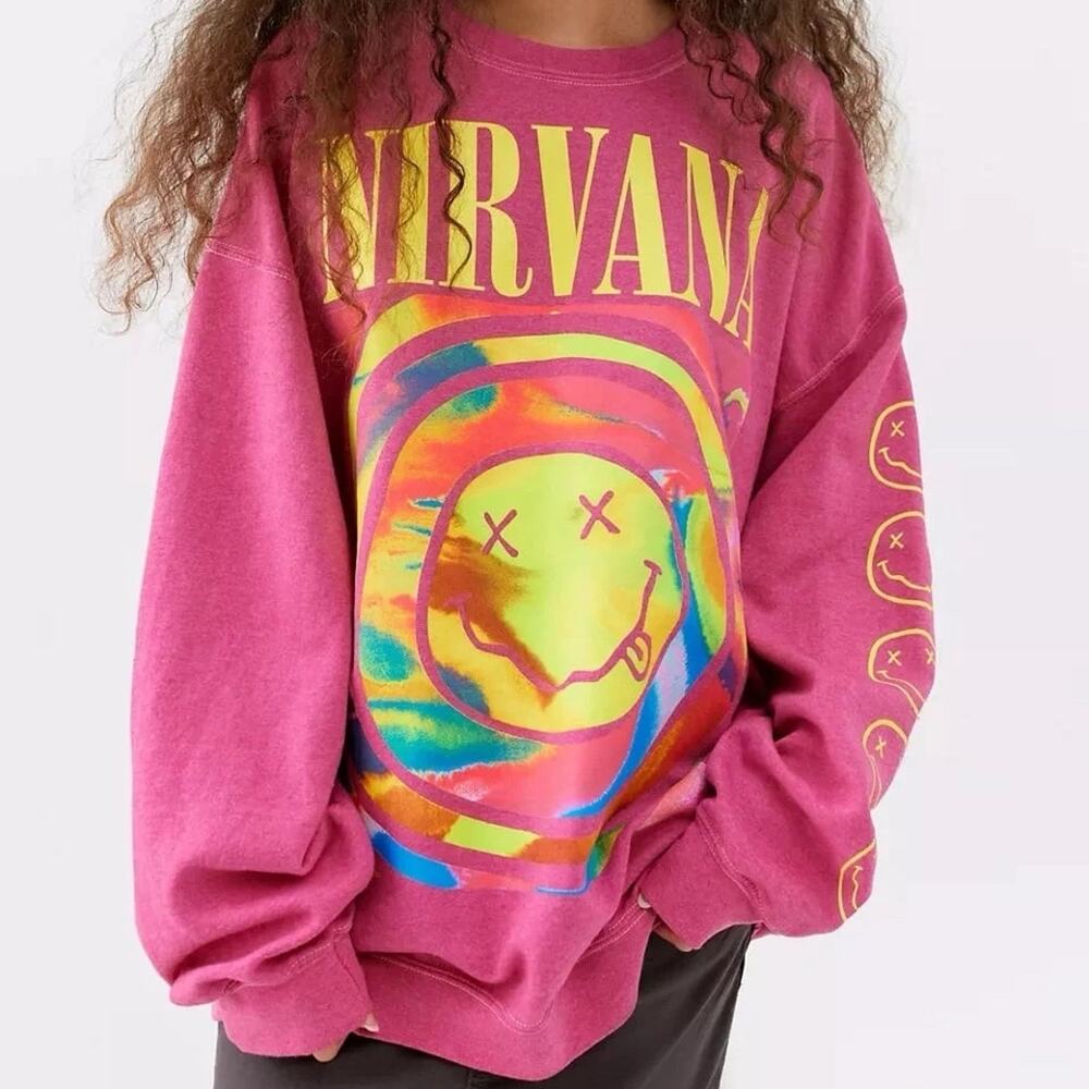 Urban Outfitters Pink Nirvana Crewneck M